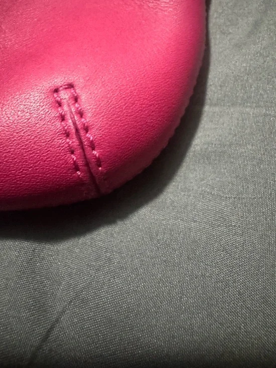 Coach Hot Pink Leather Pleated Wristlet Clutch - Picture 3 of 8